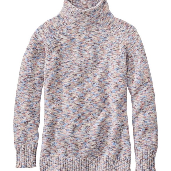 L.L. Bean Sweaters - L.L. Bean Cotton Ragg Space Dye Funnelneck Pullover Cozy Chunky Cabincore SP